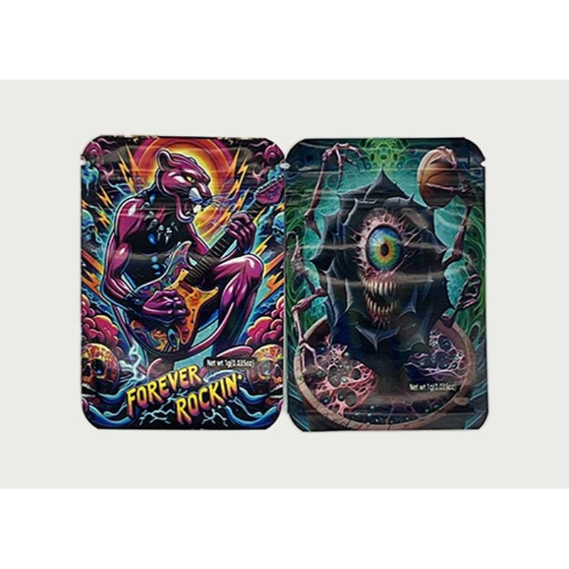 Rick and Morty Cyberpunk Themed Weed Mylar Bags